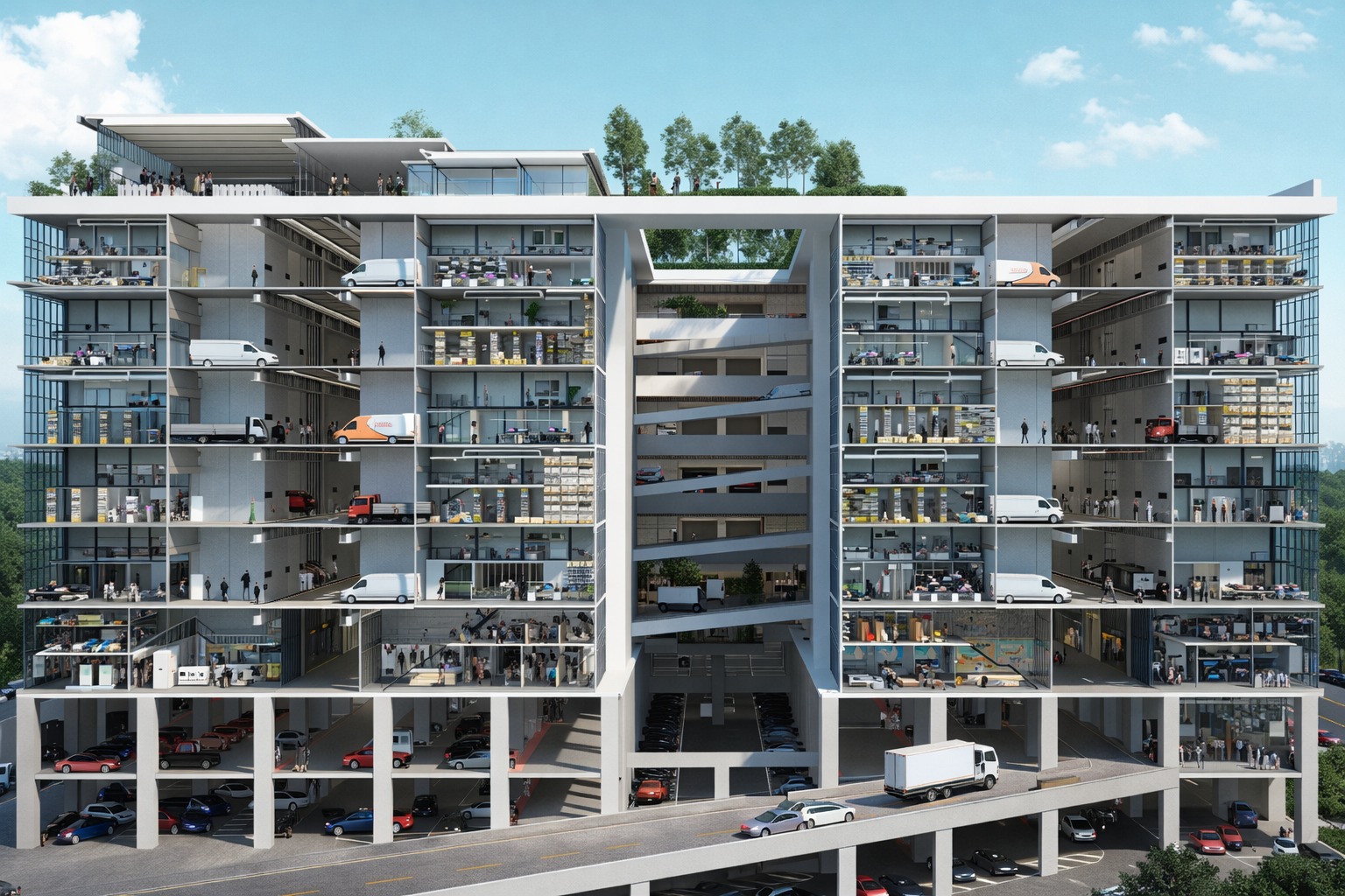 Armani Bizcore Bukit Raja industrial building ramp-up design